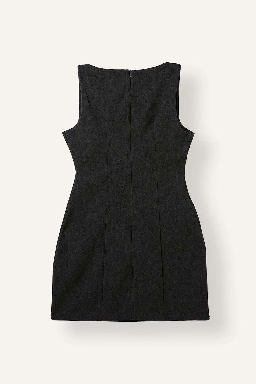 Women Anthracite Melange Mini Dress