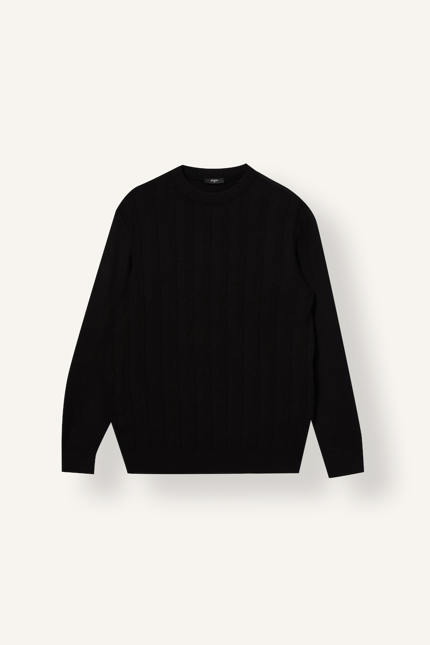 MAN Black Standard Fit Knitwear Pullover