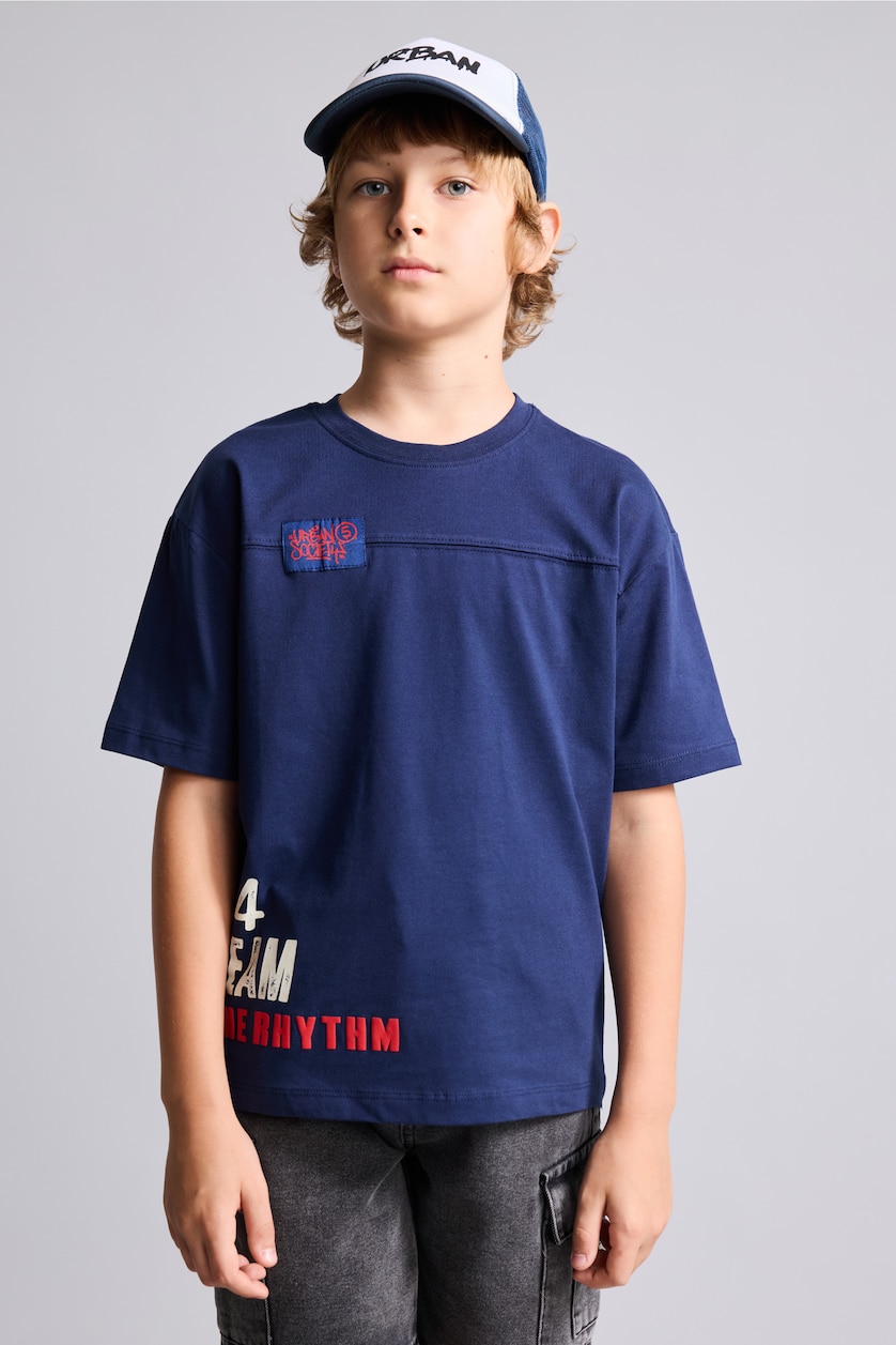 Young Boys - Teen Boys NAVY Printed Short Sleeve T-Shirt