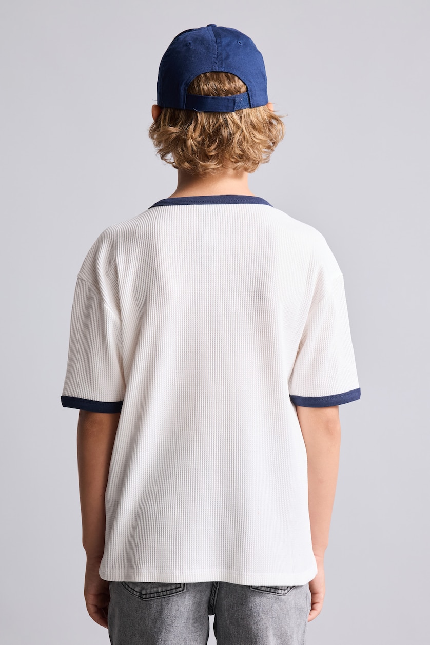 Young Boys - Teen Boys White Printed Short Sleeve T-Shirt