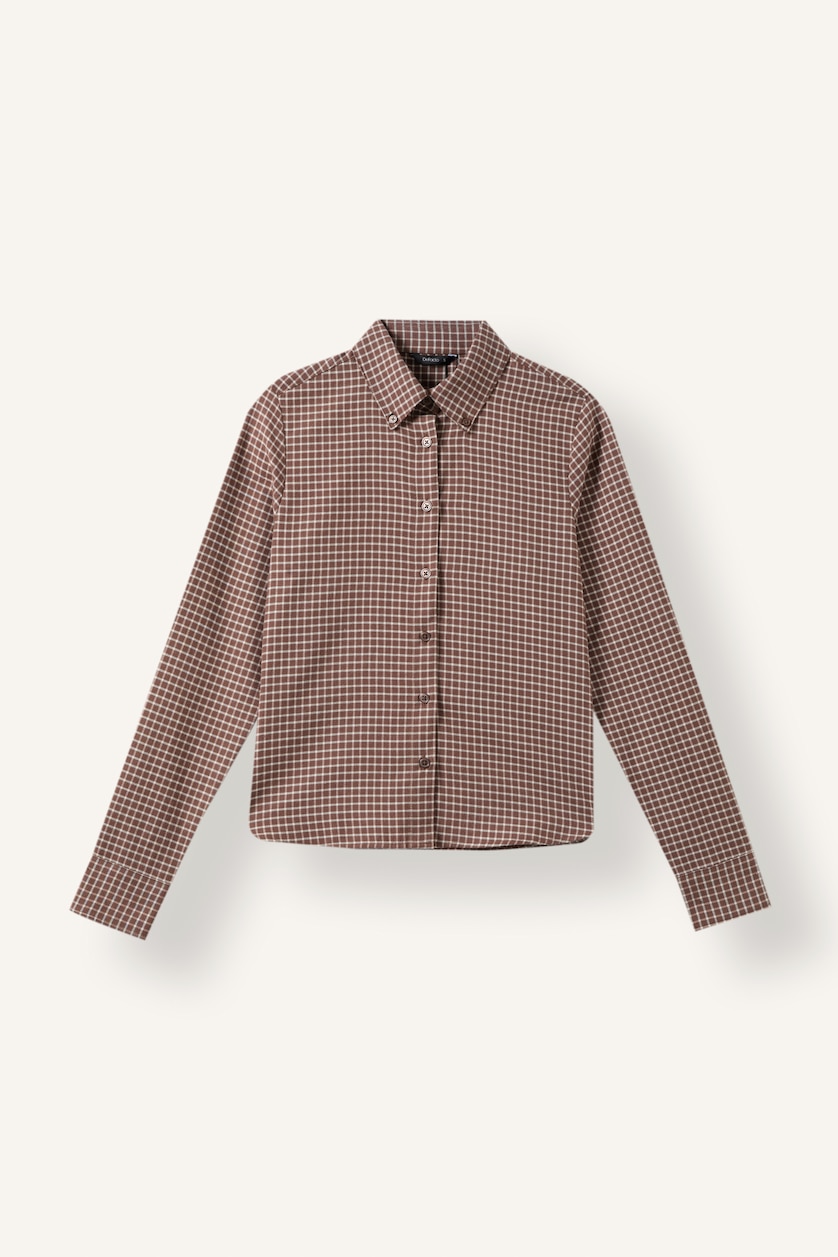 Women Brown Slim Fit Long Sleeve Shirt