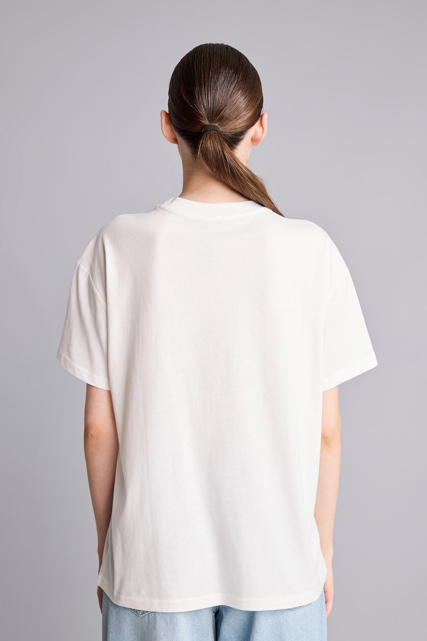 حريمي اوف وايت Oversize Crew Neck Printed T-shirt
