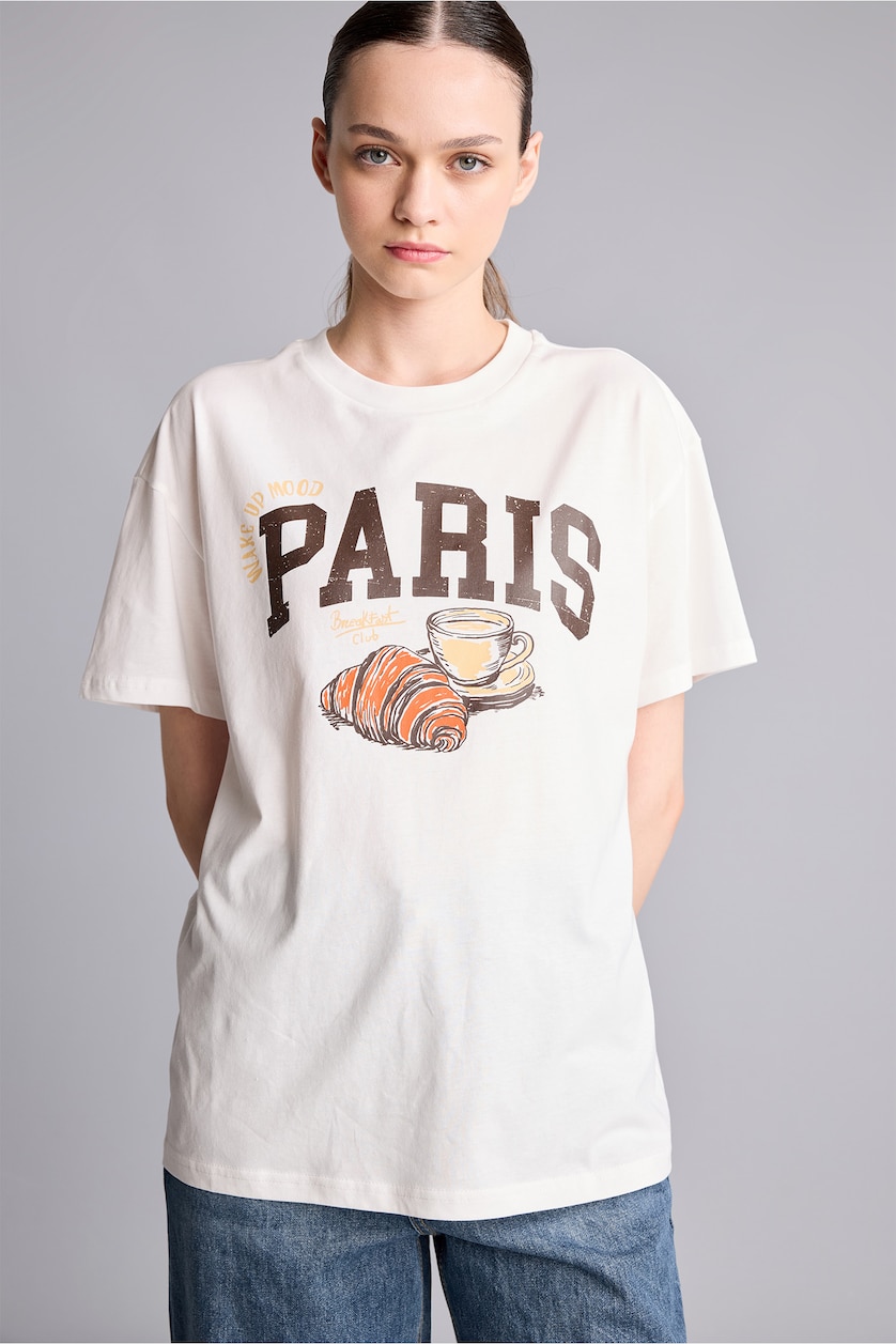 حريمي اوف وايت Oversize Fit Short Sleeve T-Shirt