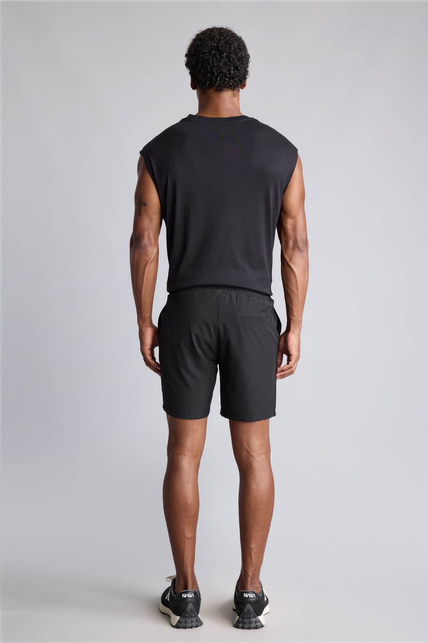 Erkek Siyah Regular Fit Deniz Şortu