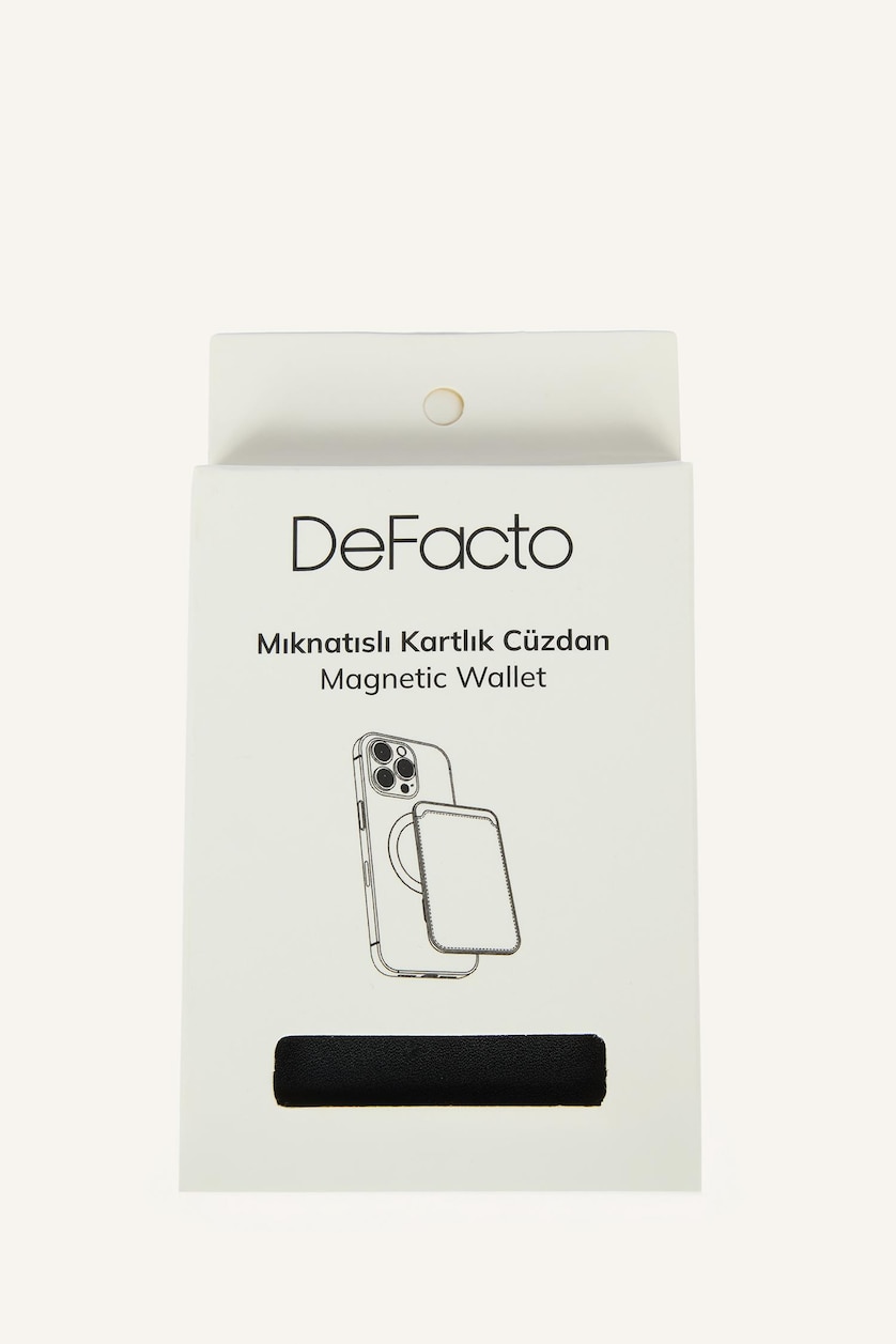 Erkek Siyah Magsafe Unisex Suni Deri Kartlık