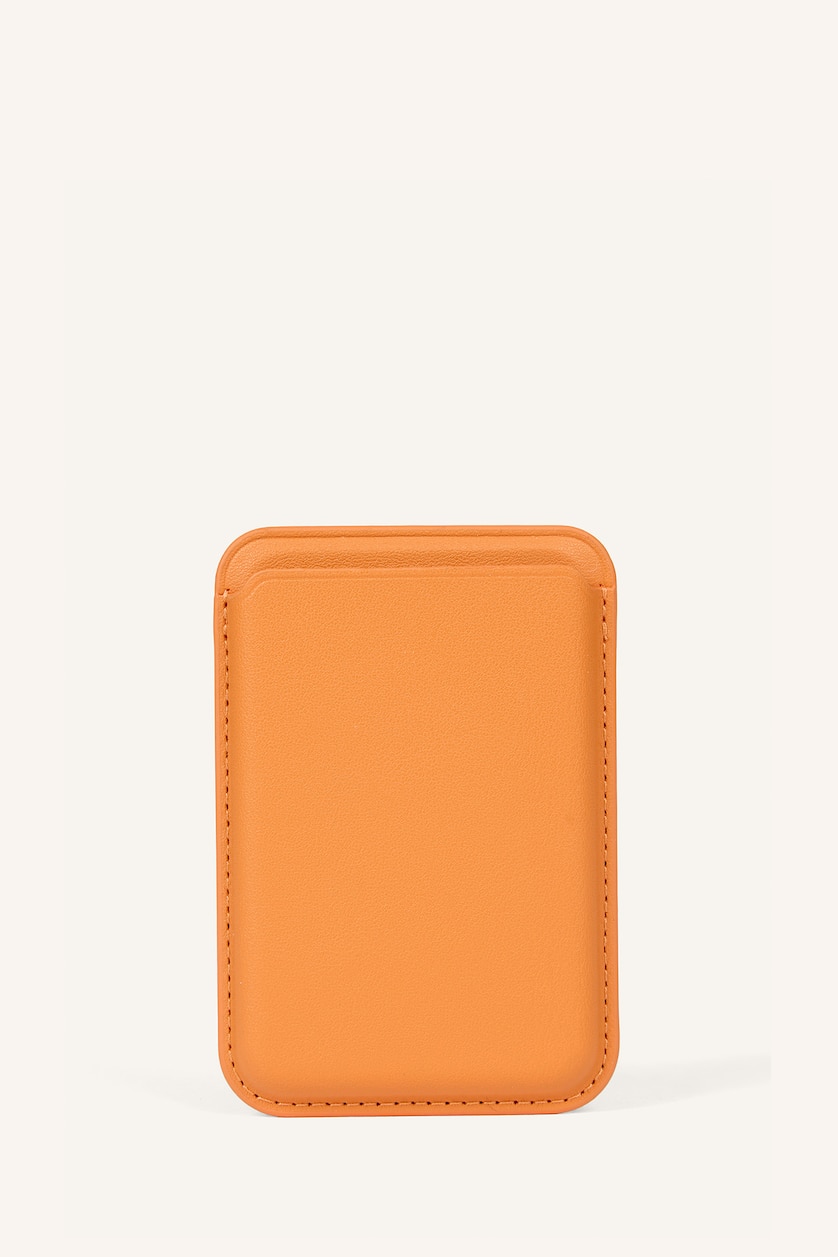 Erkek Turuncu Magsafe Unisex Suni Deri Kartlık