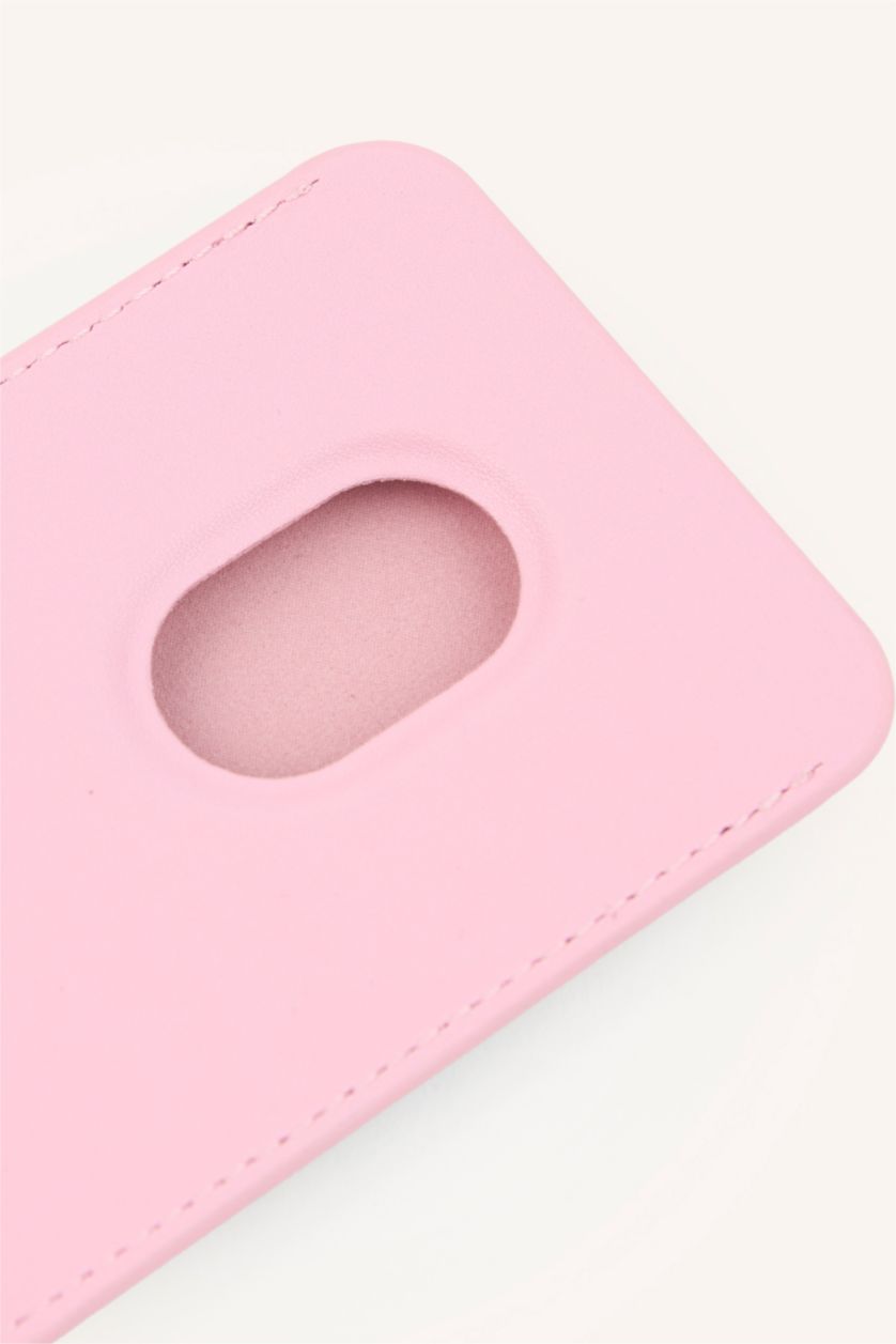 Erkek Pembe Magsafe Unisex Suni Deri Kartlık