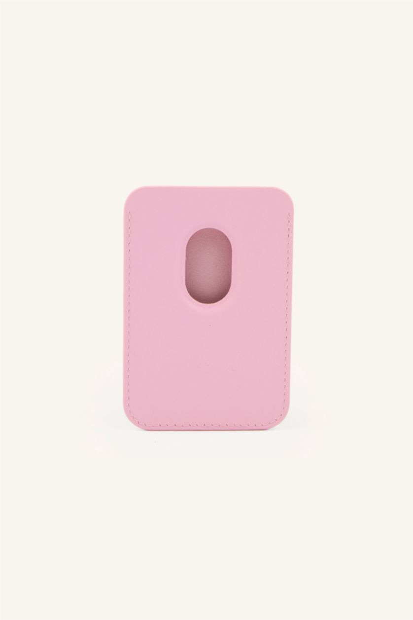 Erkek Pembe Magsafe Unisex Suni Deri Kartlık
