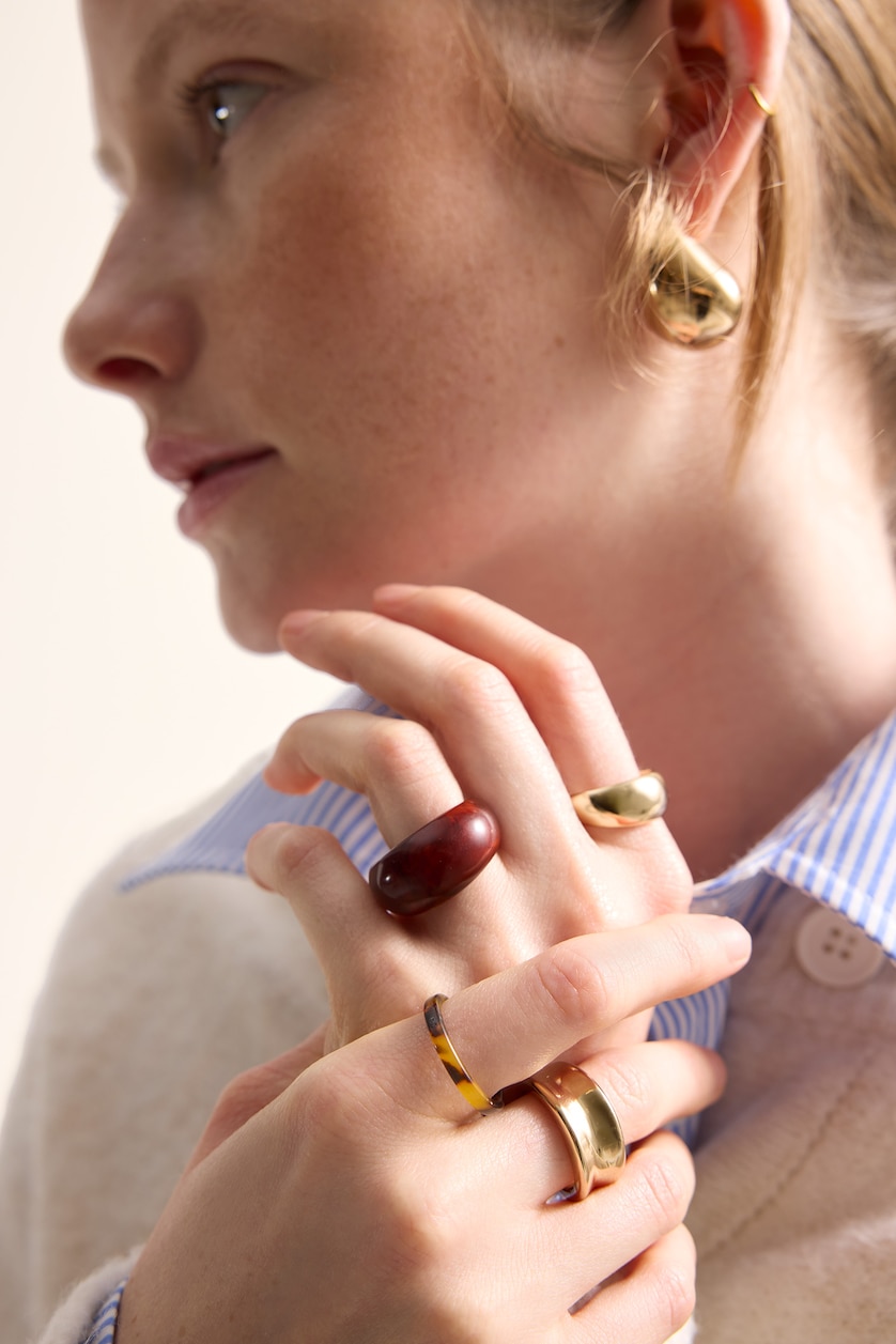 WOMAN MIXED Woman 4 Piece Mixed Metallic Rings