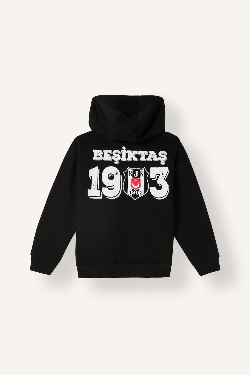 Young Boys - Teen Boys Black Regular Fit Hooded Cardigan
