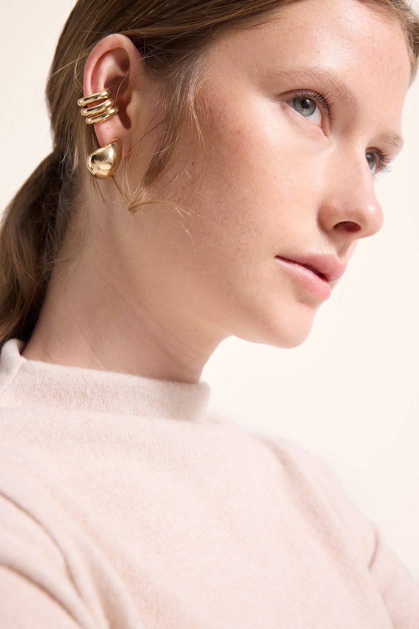 WOMAN MIXED Woman 5 Piece Chunky Hoop Ear Cuff Set