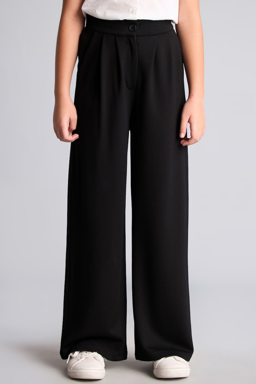 FILLES Noir Pantalon large taille haute epour fille