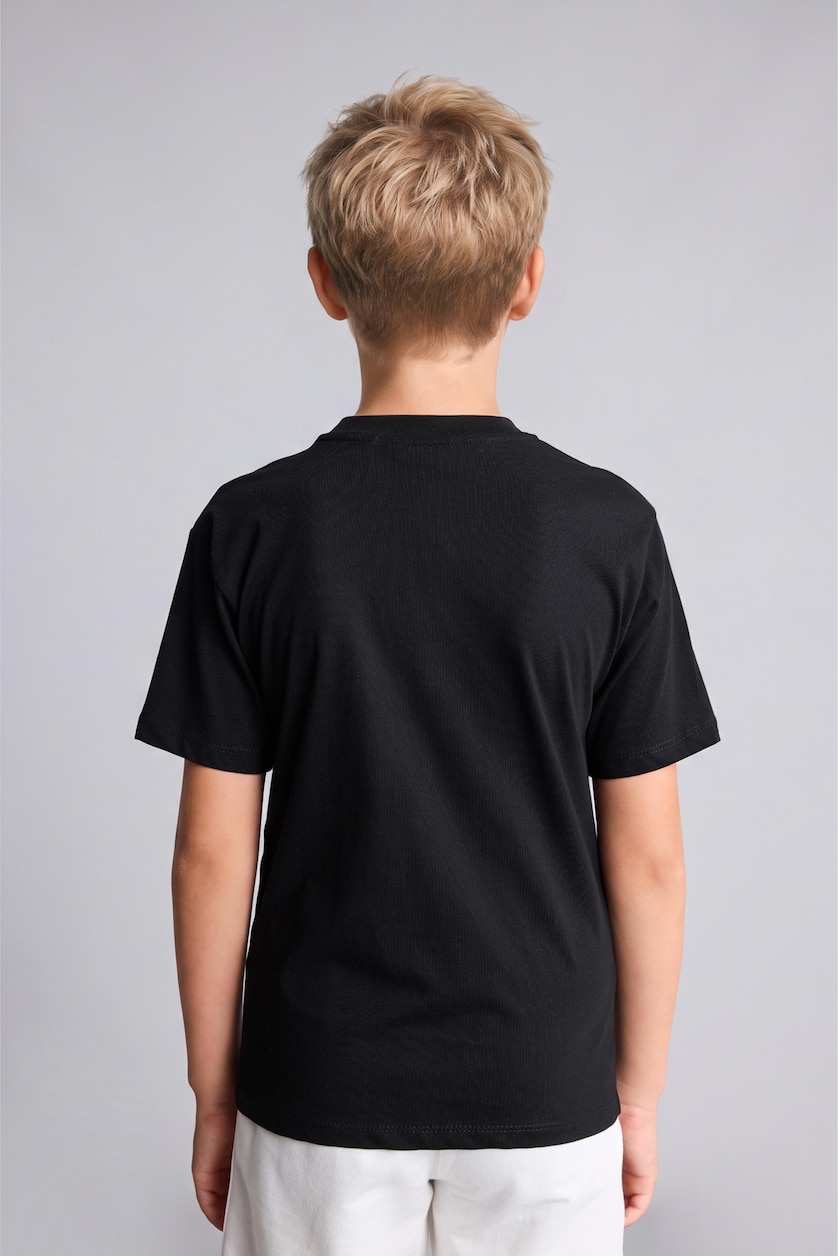 Erkek Çocuk - Genç Erkek Siyah Basketbol Baskılı Overshirt Tişört Erkek Çocuk