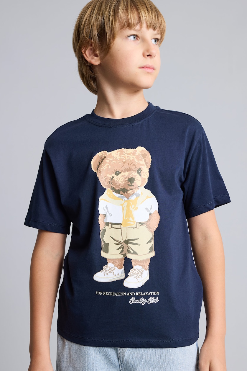 Young Boys - Teen Boys NAVY Boy Printed Short Sleeve T-Shirt