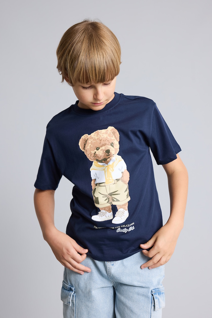 Young Boys - Teen Boys NAVY Boy Printed Short Sleeve T-Shirt