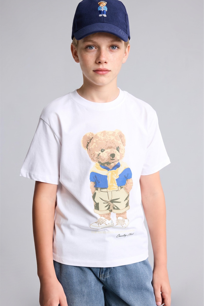 Young Boys - Teen Boys White Boy Printed Short Sleeve T-Shirt