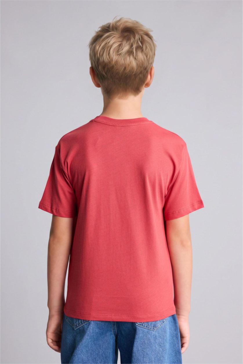 Boys & Teens Bordeaux Printed Short Sleeve T-Shirt