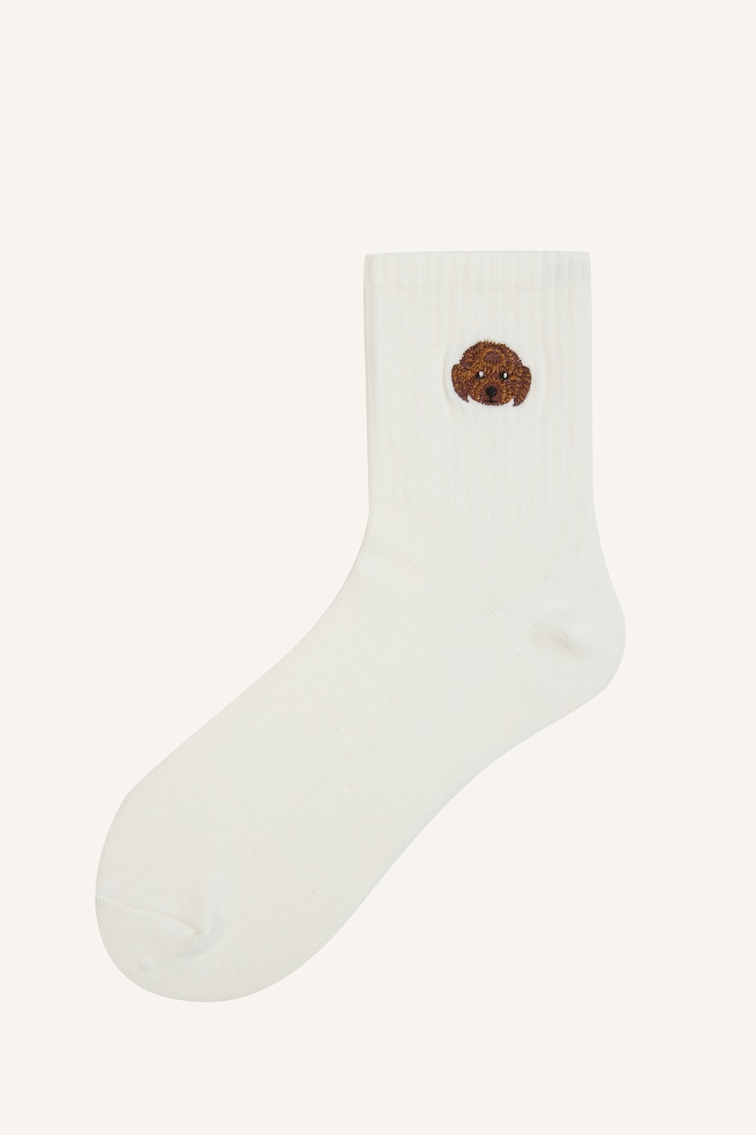 Women White 3 piece Cotton Short Socks