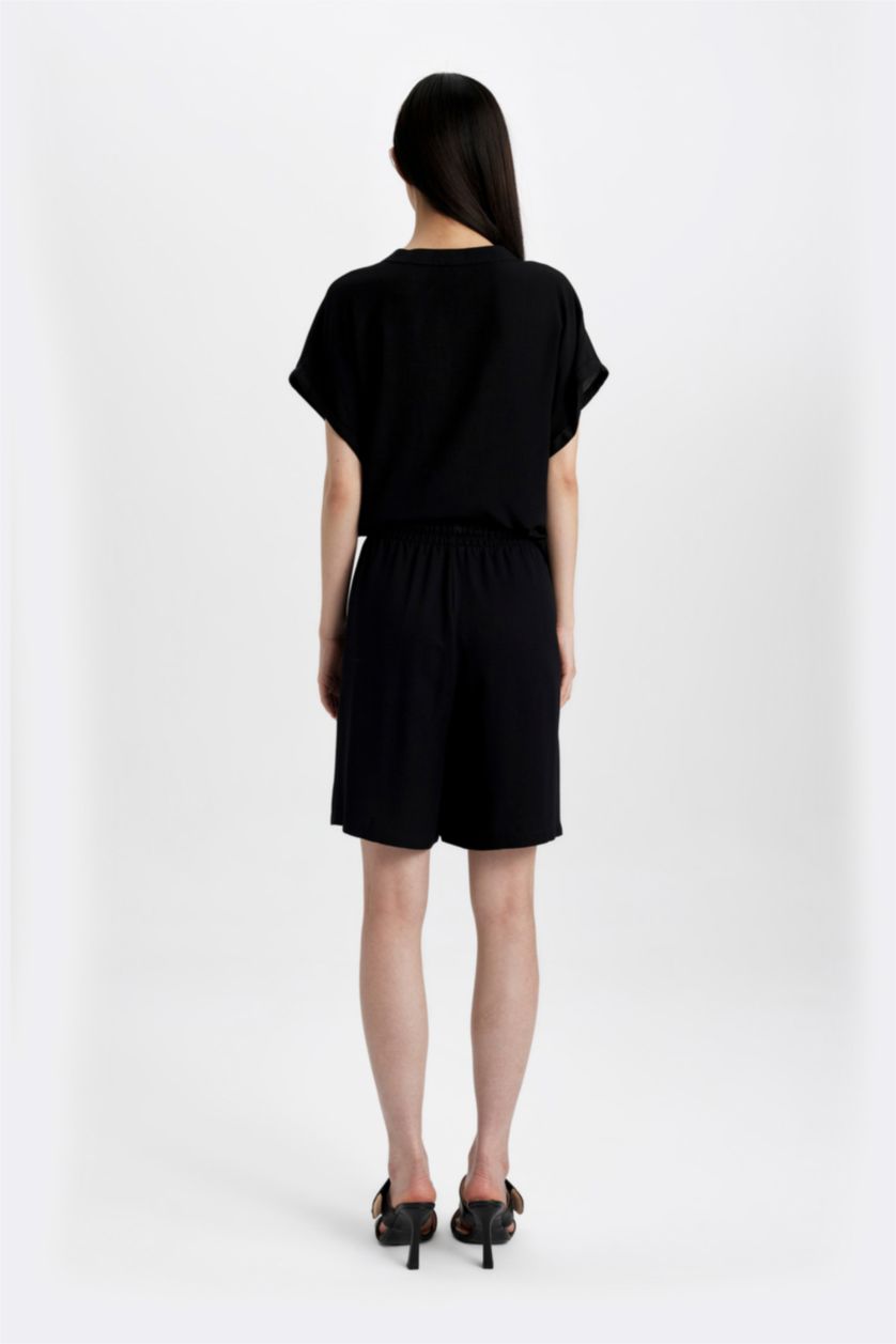 WOMAN Black Belmando High Waist Short Leg Shorts