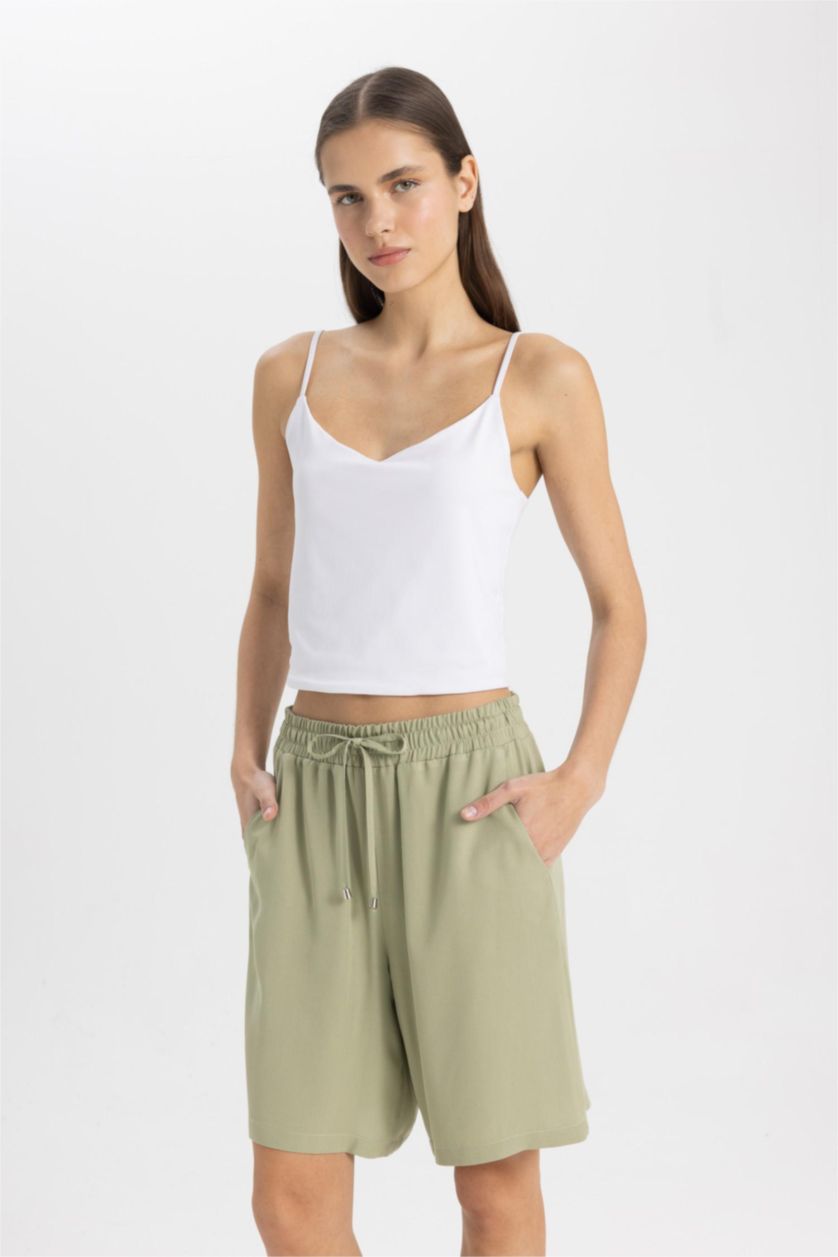 WOMAN Light Khaki Belmando High Waist Short Leg Shorts