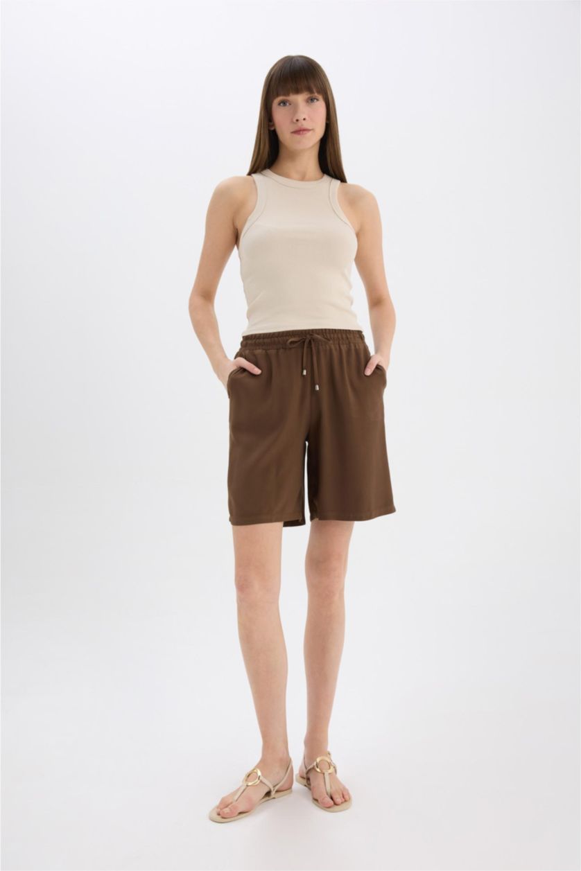 Woman Brown Belmando High Waist Short Leg Shorts