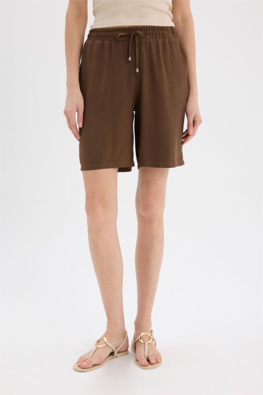 Woman Brown Belmando High Waist Short Leg Shorts
