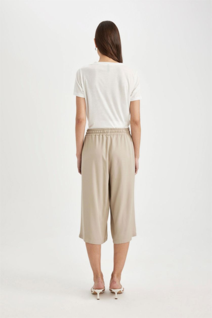 Woman Grey Capri High Waist Crop Fit Belmando Capri