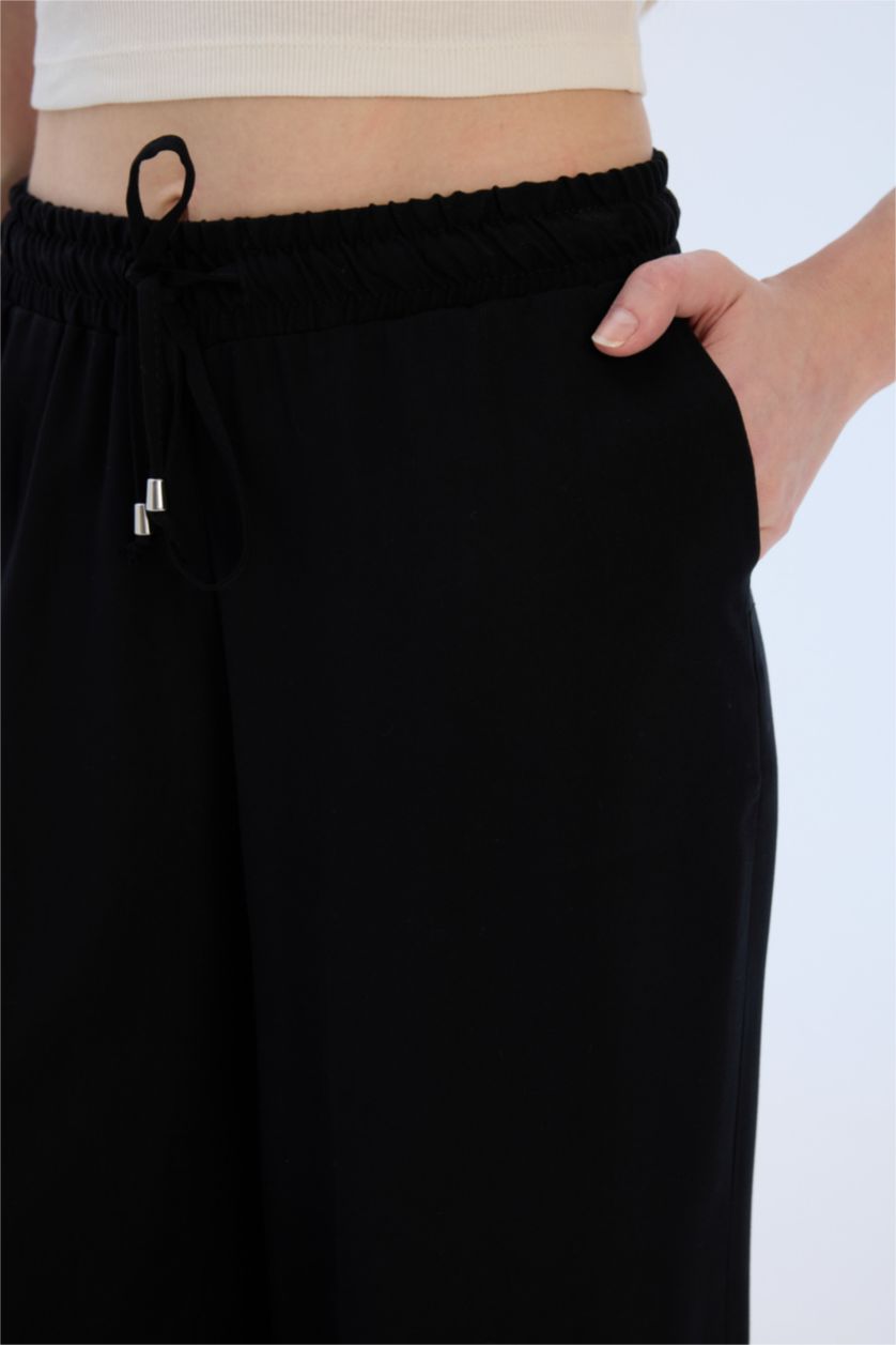FEMME Noir Capri Pantacourt à Taille Haute en  Belmando