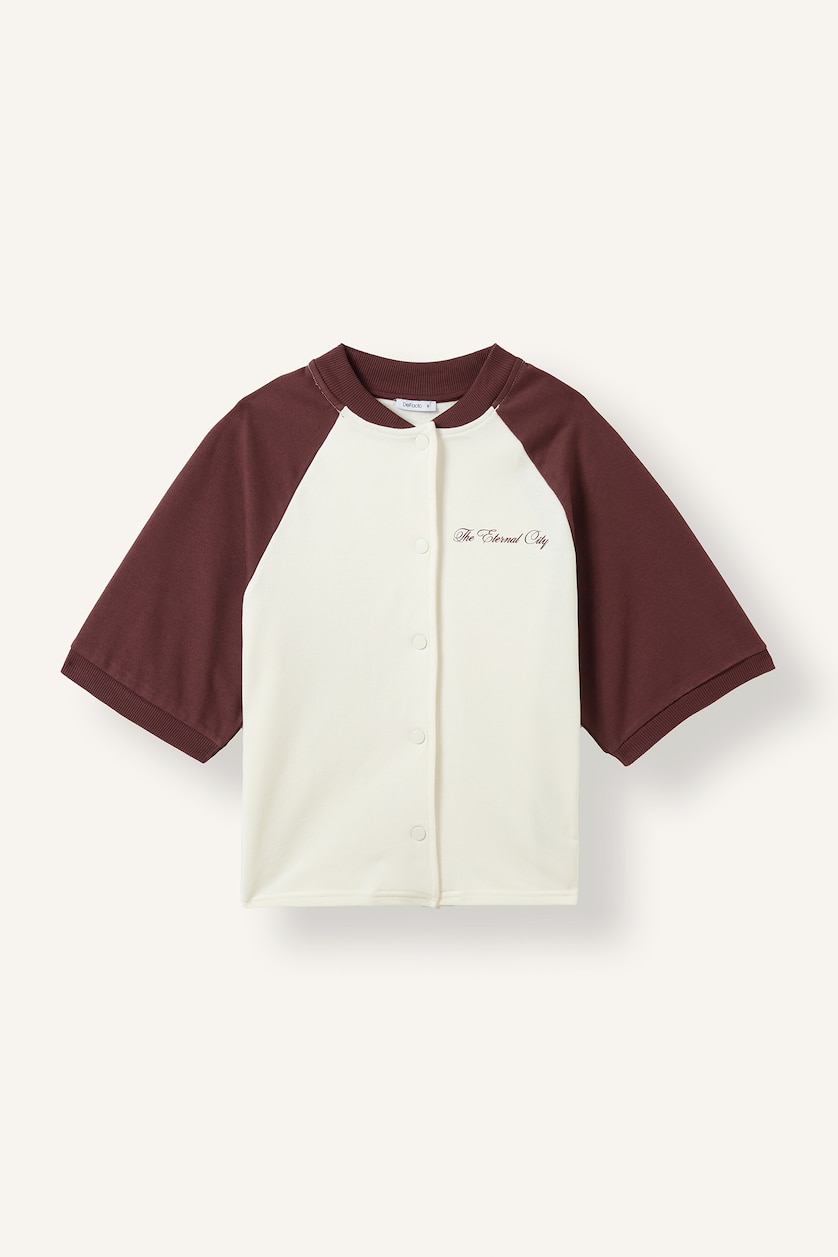 Kadın Kırık Beyaz Oversize Kısa Raglan Kol Düğmeli Hırka