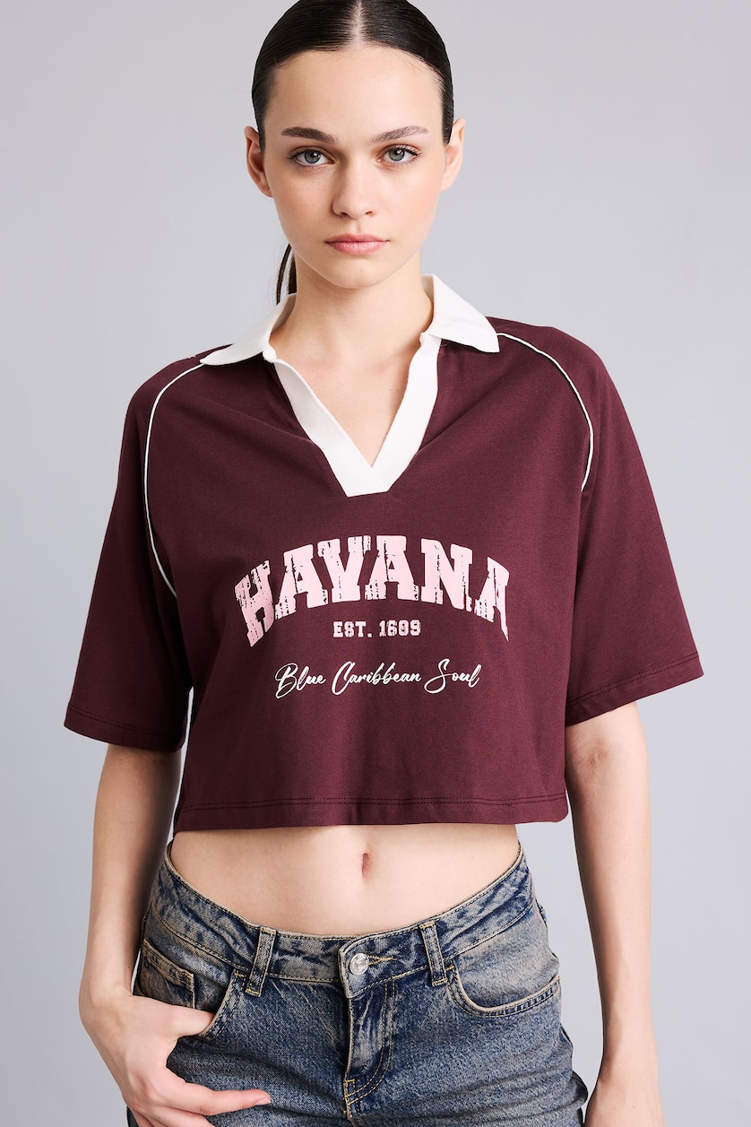 Women Bordeaux Oversize Fit Short Sleeve T-Shirt