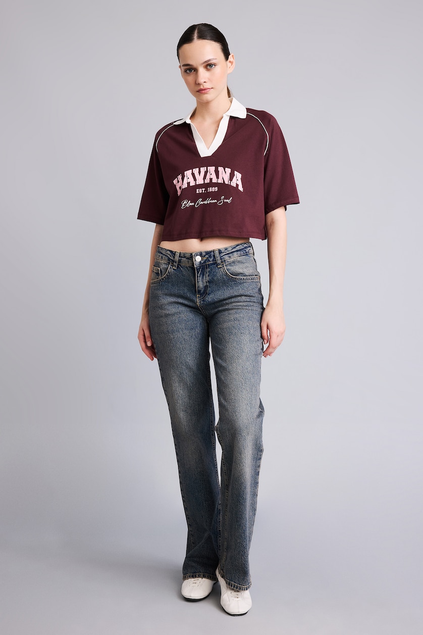 Women Bordeaux Oversize Fit Short Sleeve T-Shirt