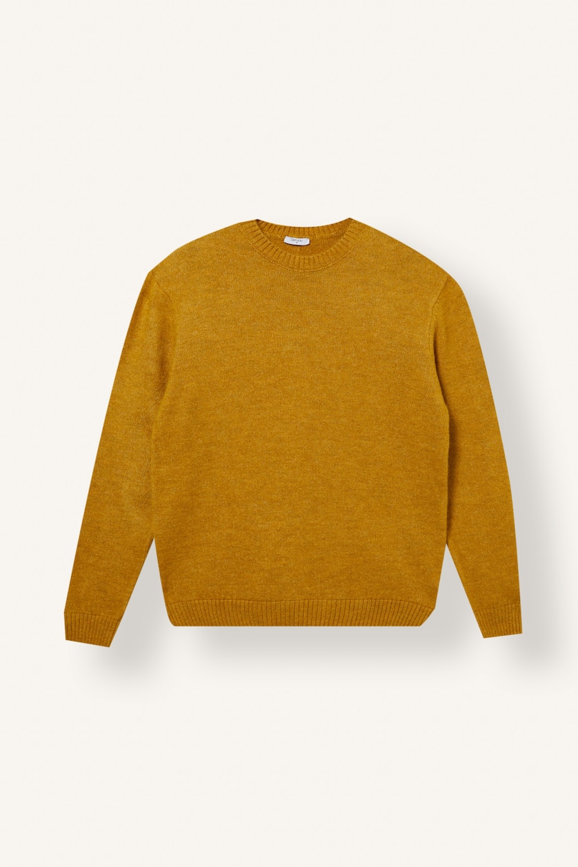 Man Yellow Knitwear Crew Neck Pullover