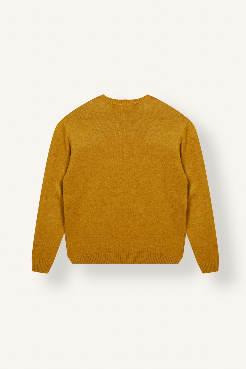 Man Yellow Knitwear Crew Neck Pullover