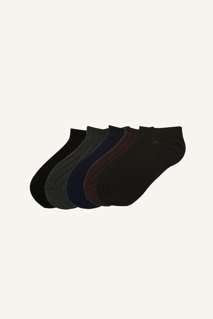 Men Mocha 5 Piece Short Socks