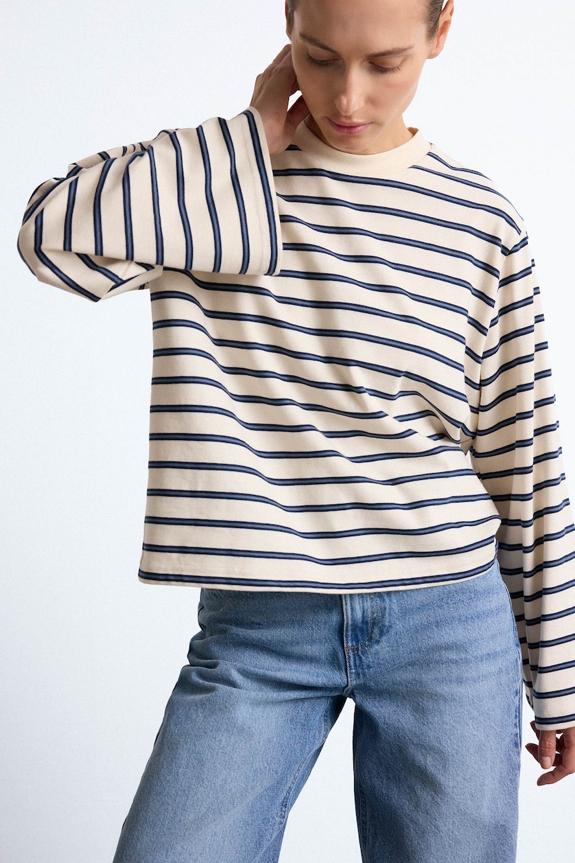 Woman Indigo Regular Fit Long Sleeve T-Shirt