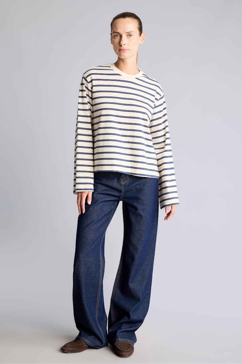 Woman Indigo Regular Fit Long Sleeve T-Shirt