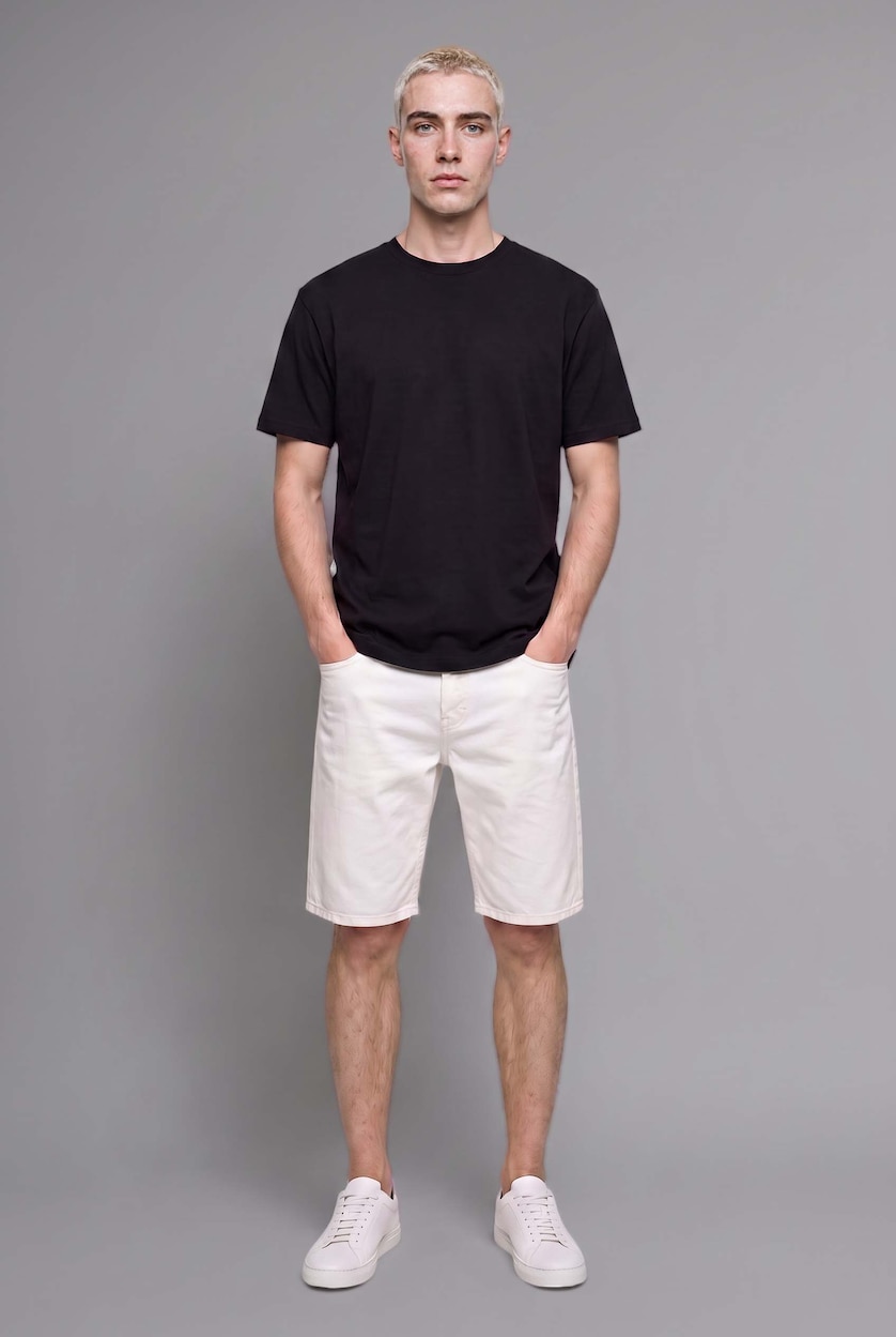 MAN White Regular Fit Denim Shorts