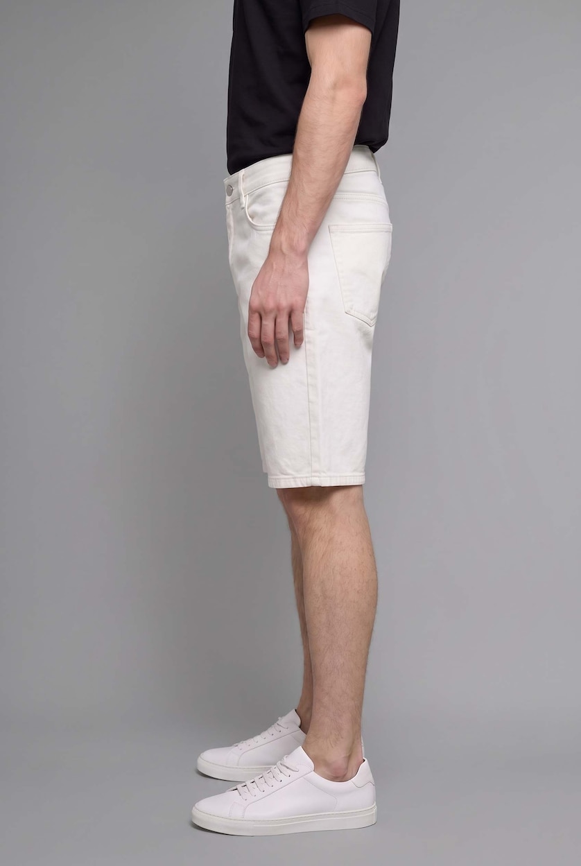 MAN White Regular Fit Denim Shorts