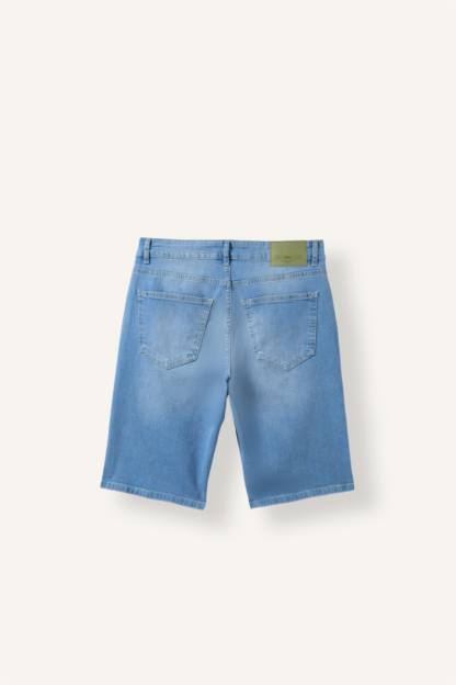 Erkek Açık Mavi Regular Fit Jean Bermuda