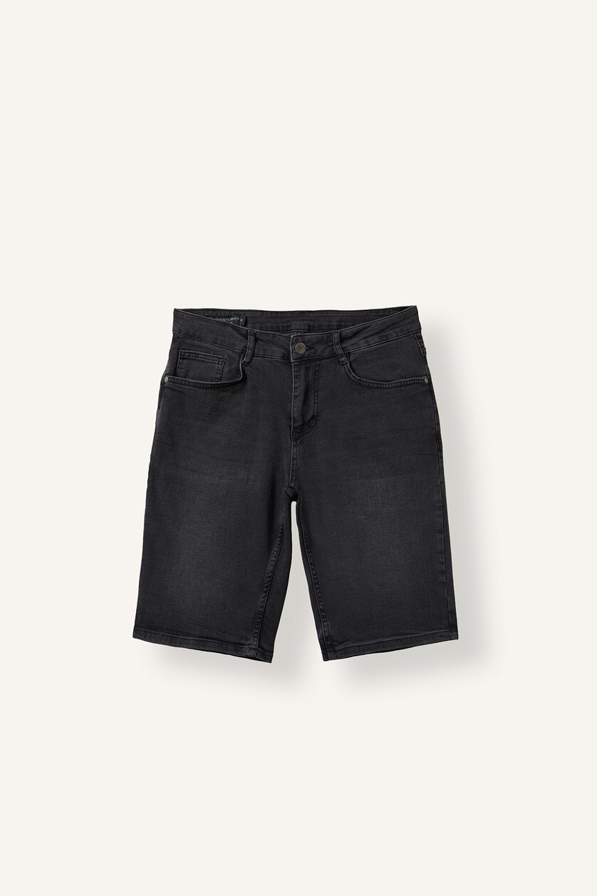 Erkek Antrasit Regular Fit Jean Bermuda