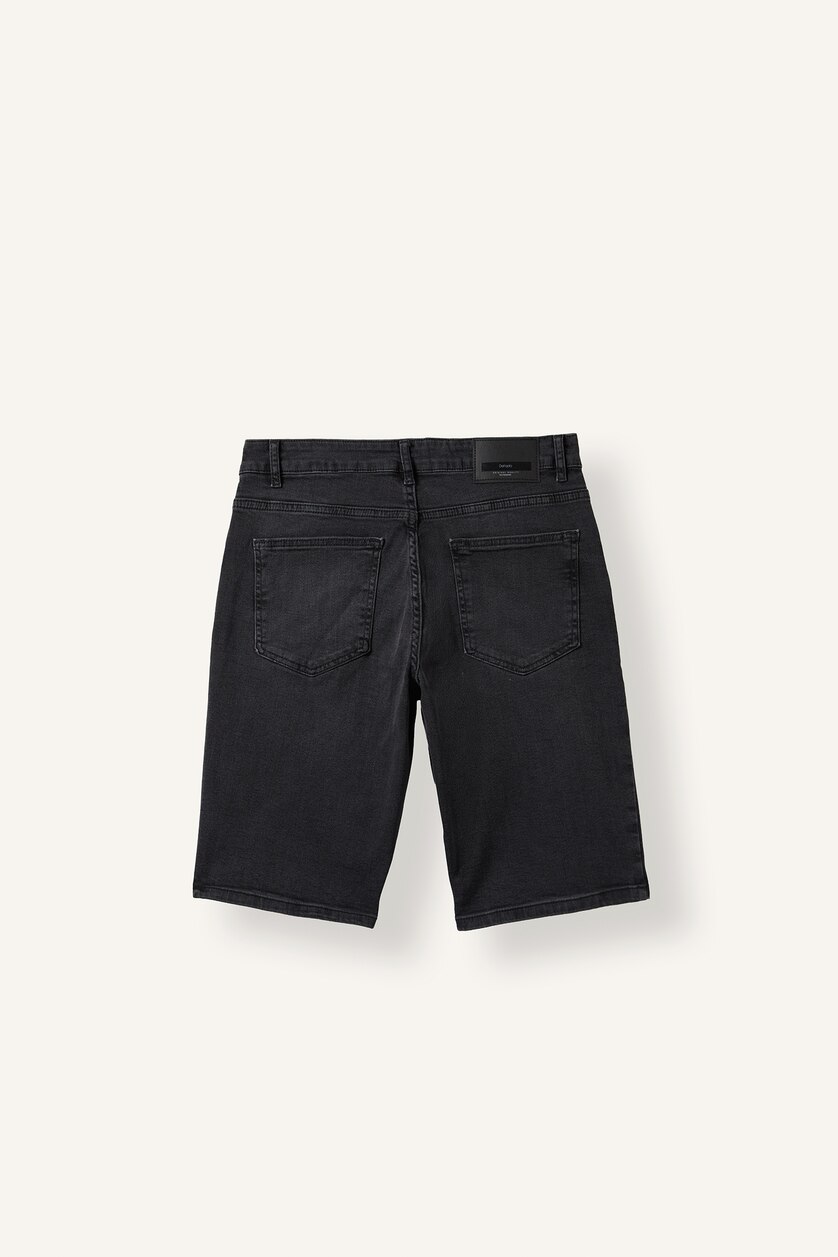 Erkek Antrasit Regular Fit Jean Bermuda