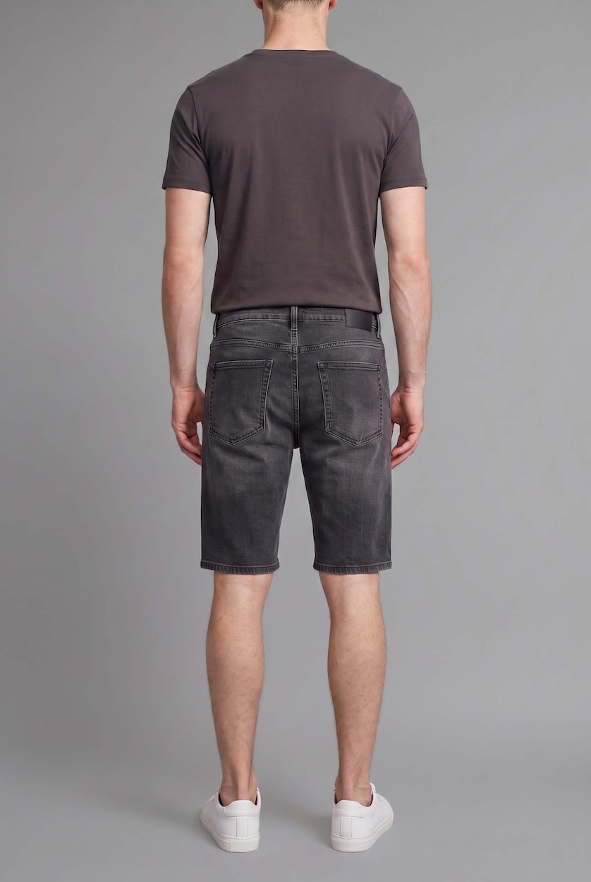 Men Anthracite Regular Fit Shorts