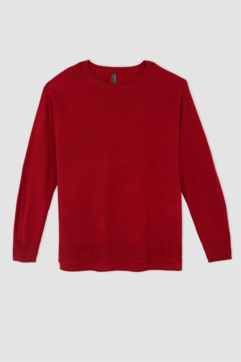 Жіночий Фуксія Пуловер свободного крою з круглим вирізом для жінок