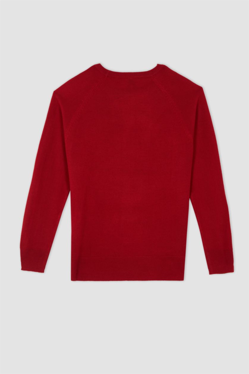 Жіночий Фуксія Пуловер свободного крою з круглим вирізом для жінок