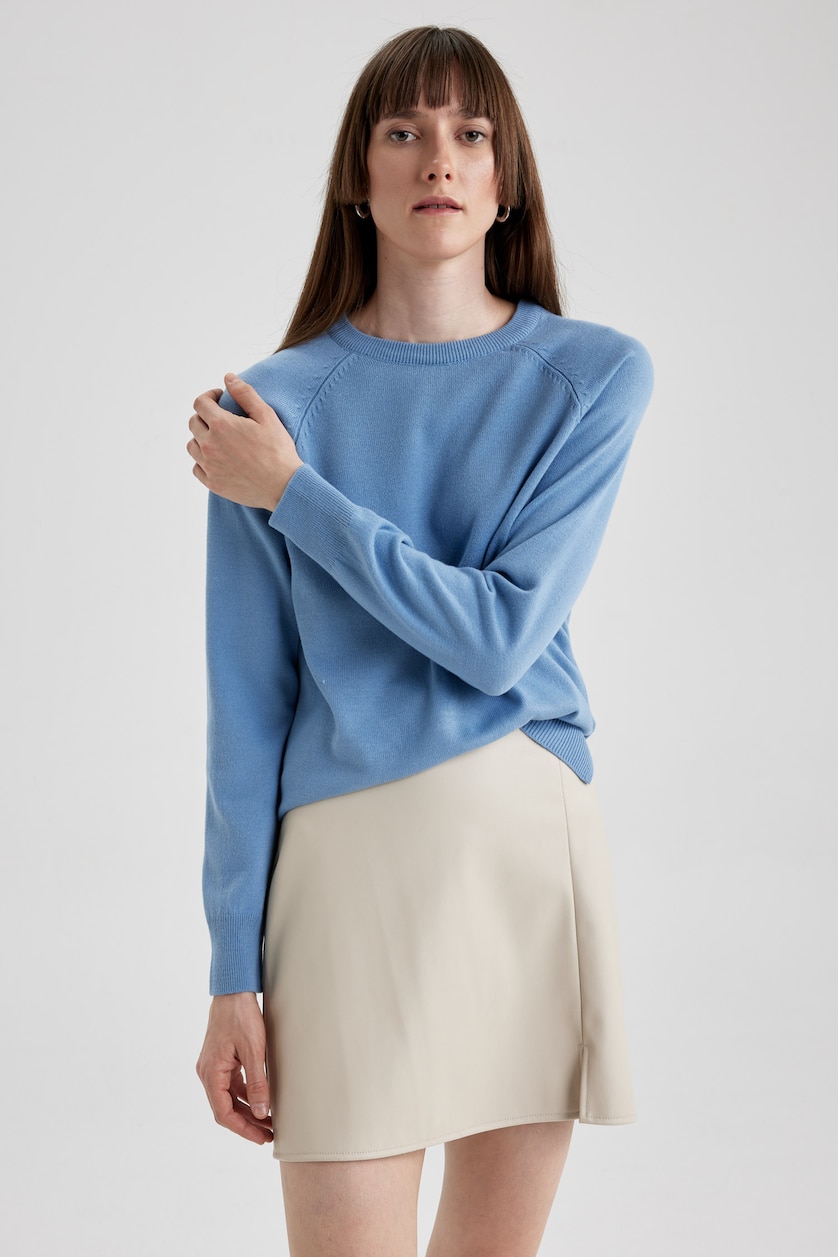 نساء أزرق Regular Fit Pullover