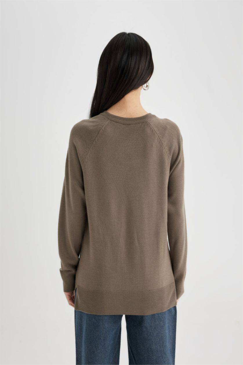 WOMAN Teak Regular Fit Crew Neck Pullover