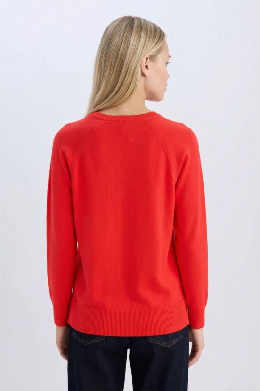 نساء أحمر Relax Fit Knitwear Pullover