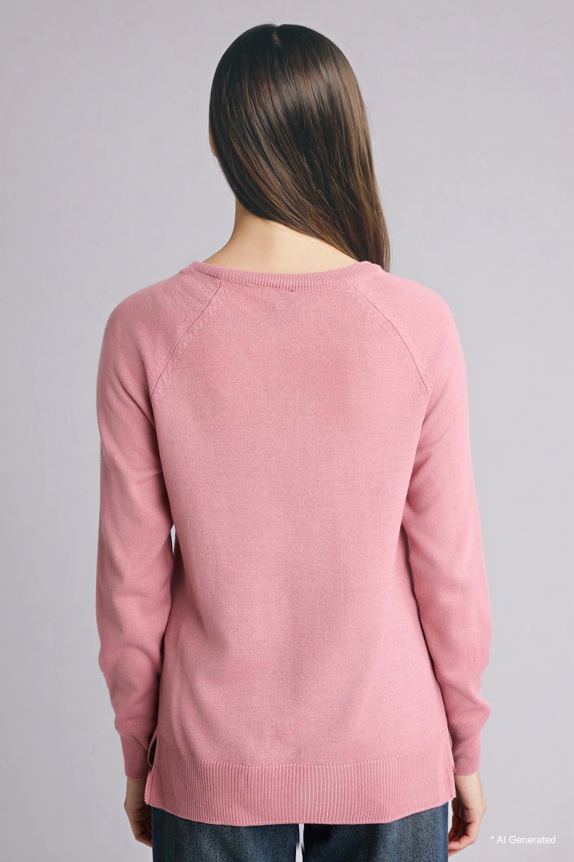 نساء زهري غامق Relax Fit Pullover
