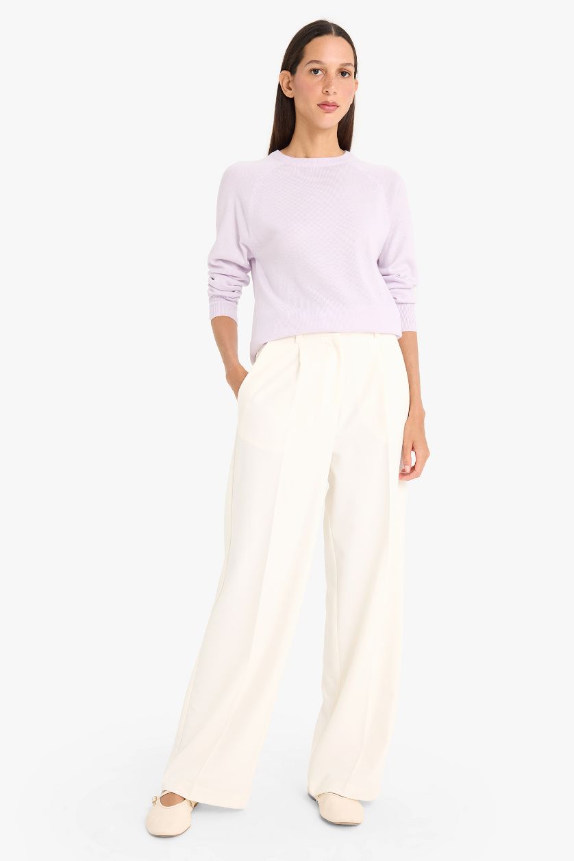 WOMAN Lilac Relax Fit Crew Neck Basic Knit Pullover