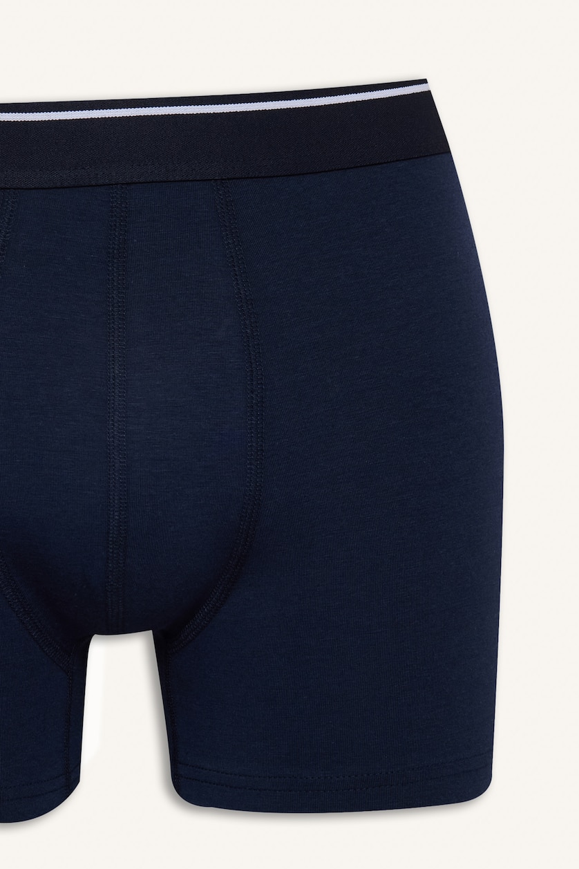 Erkek Lacivert Regular Fit Şeritli Modal 2'li Boxer